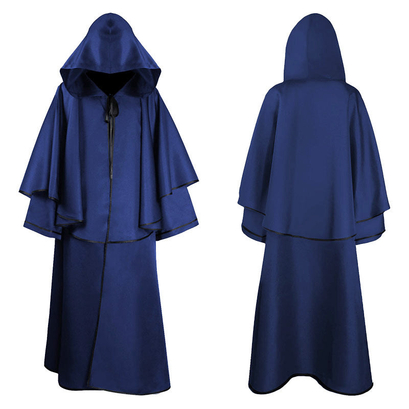 Medieval Hooded Wizard Cloak