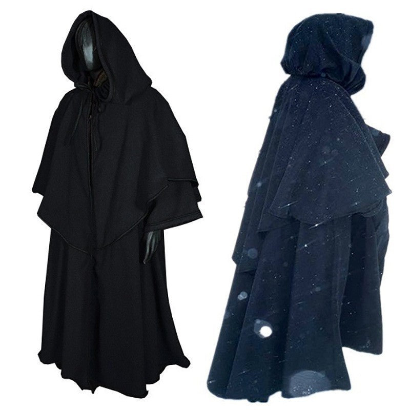 Medieval Hooded Wizard Cloak