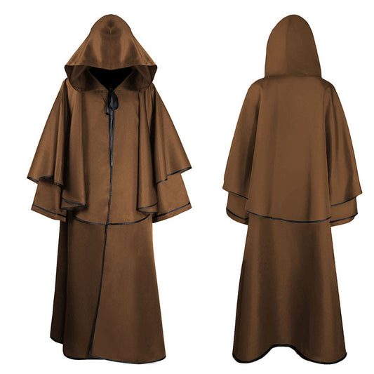 Medieval Hooded Wizard Cloak