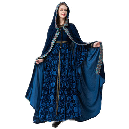 Medieval Noble Cloak and Dress Costume