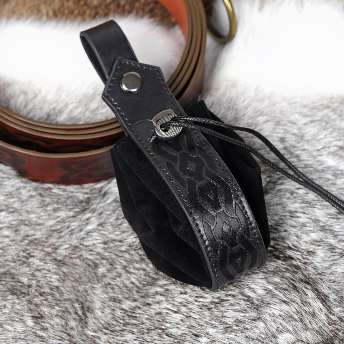 Medieval PU Leather Drawstring Coin Pouch