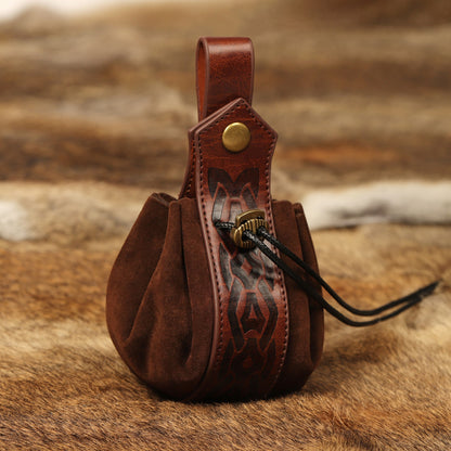 Medieval PU Leather Drawstring Coin Pouch