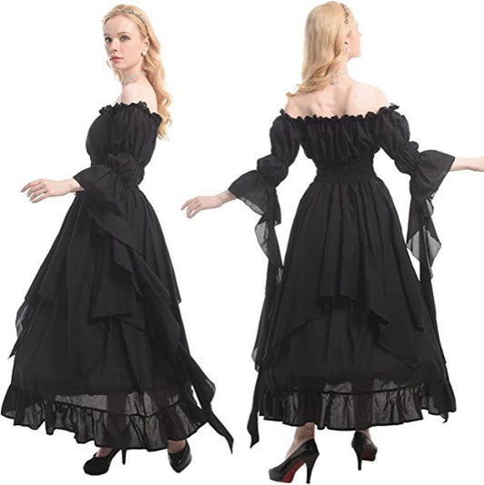 Medieval Renaissance Corseted Long Dress for Cosplay