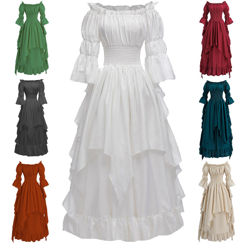 Medieval Renaissance Corseted Long Dress for Cosplay