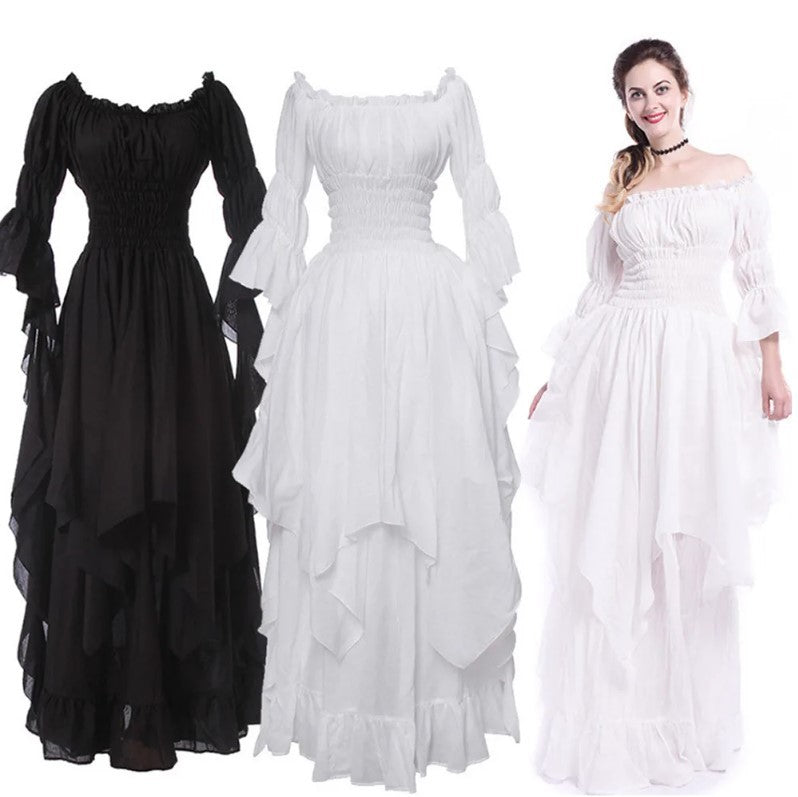 Medieval Renaissance Corseted Long Dress for Cosplay