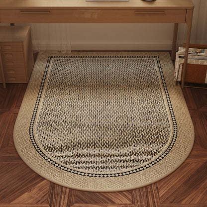 Medieval-Style Arched Crystal Velvet Carpet for Home Study, Computer Chair Cooling Mat, No-Wash, Easy to Care For, Protects the Floor