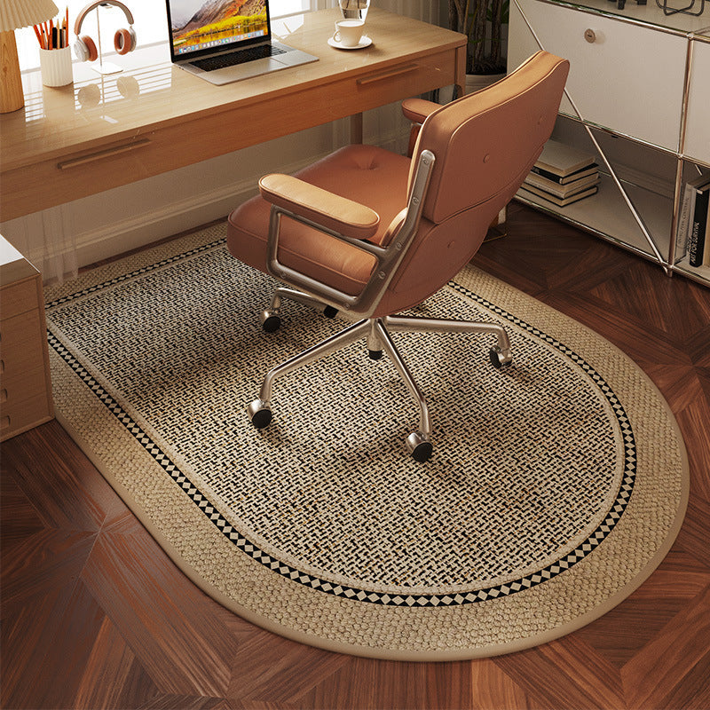 Medieval-Style Arched Crystal Velvet Carpet for Home Study, Computer Chair Cooling Mat, No-Wash, Easy to Care For, Protects the Floor