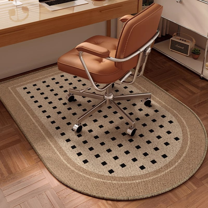Medieval-Style Arched Crystal Velvet Carpet for Home Study, Computer Chair Cooling Mat, No-Wash, Easy to Care For, Protects the Floor