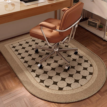 Medieval-Style Arched Crystal Velvet Carpet for Home Study, Computer Chair Cooling Mat, No-Wash, Easy to Care For, Protects the Floor