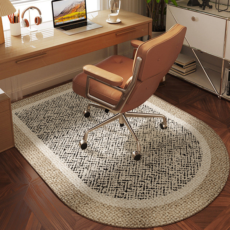 Medieval-Style Arched Crystal Velvet Carpet for Home Study, Computer Chair Cooling Mat, No-Wash, Easy to Care For, Protects the Floor