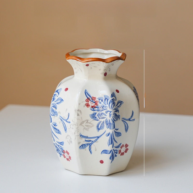 Medieval Style Blue and White Porcelain Vase