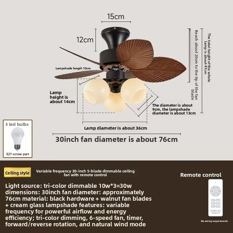Medieval Style Ceiling Fan Light with Remote Control
