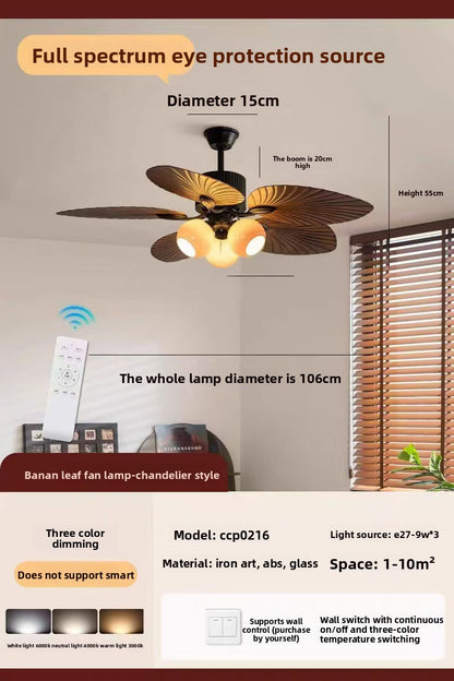 Medieval Style Ceiling Fan Light with Remote Control