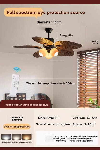 Medieval Style Ceiling Fan Light with Remote Control