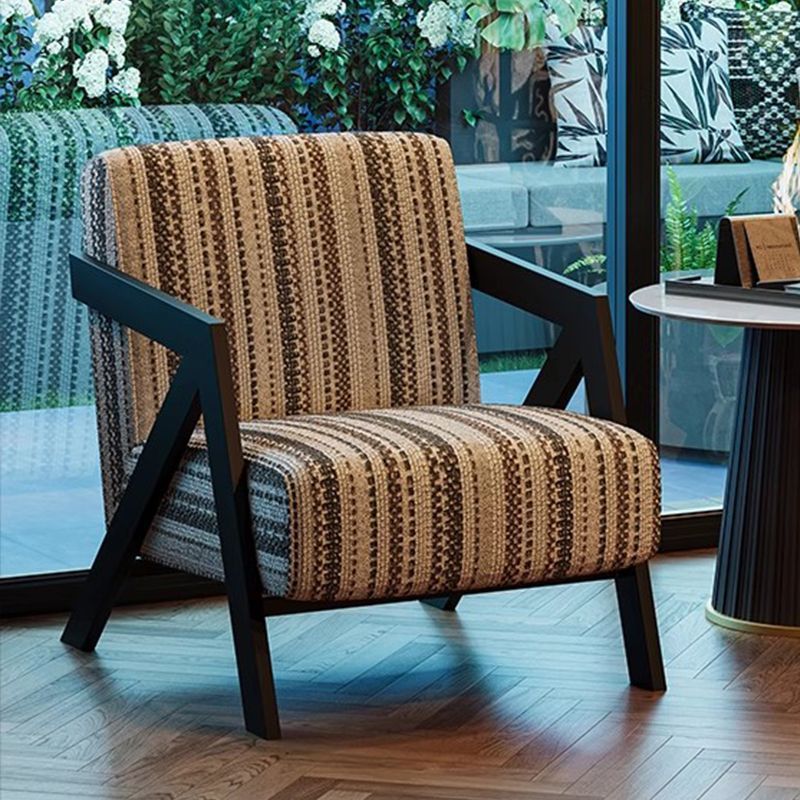 Medieval Style Solid Wood Armchair with Upholstered Seat