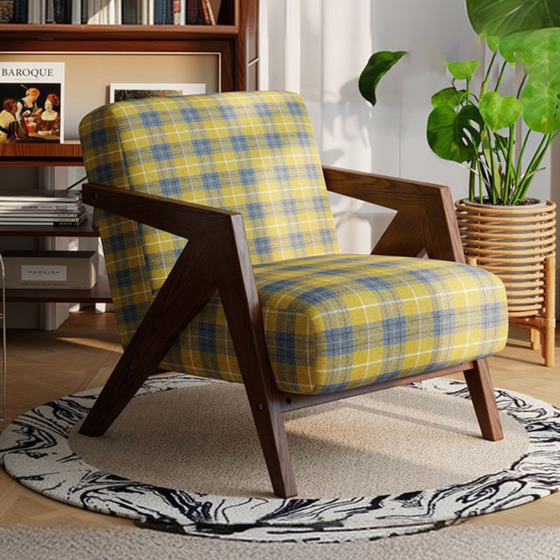 Medieval Style Solid Wood Armchair with Upholstered Seat