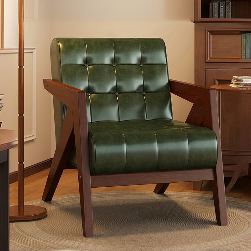 Medieval Style Solid Wood Armchair with Upholstered Seat