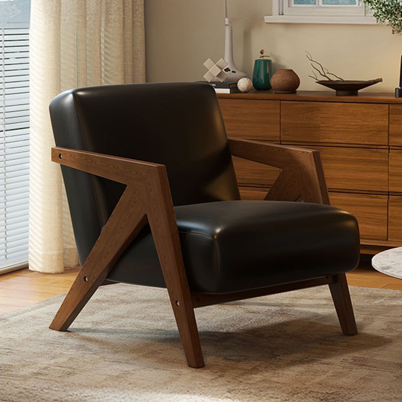 Medieval Style Solid Wood Armchair with Upholstered Seat