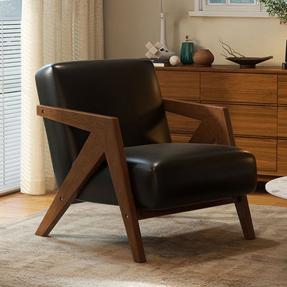 Medieval Style Solid Wood Armchair with Upholstered Seat
