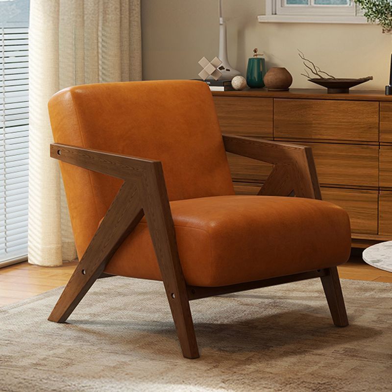 Medieval Style Solid Wood Armchair with Upholstered Seat