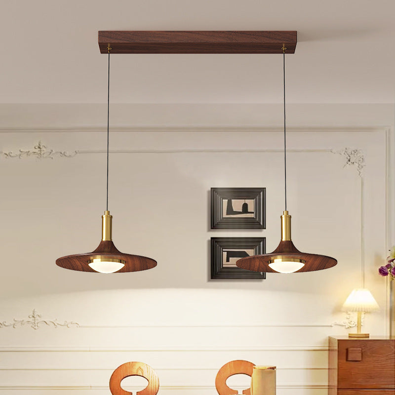 Medieval Style Walnut Wood Chandelier