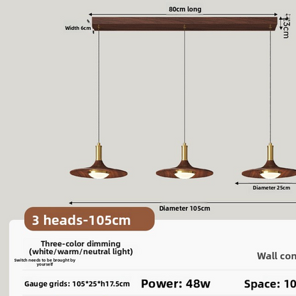 Medieval Style Walnut Wood Chandelier