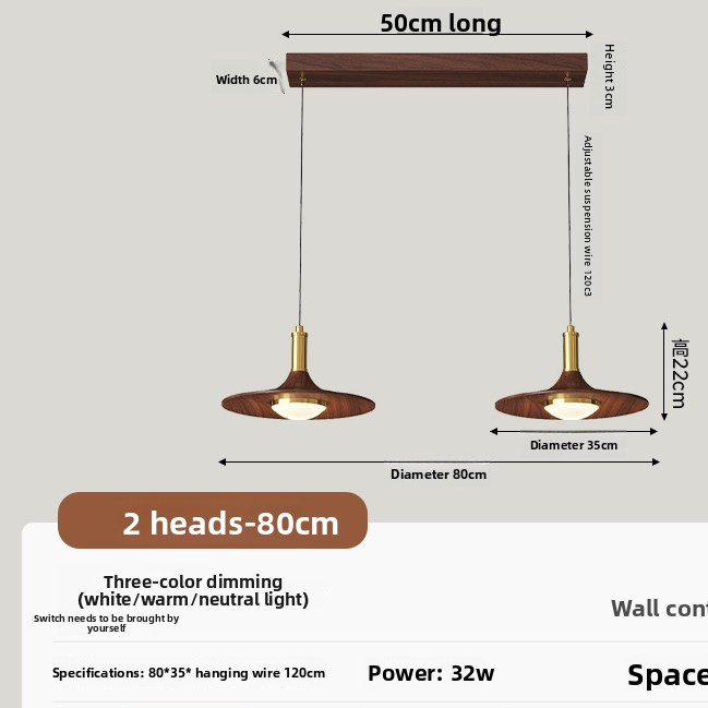 Medieval Style Walnut Wood Chandelier