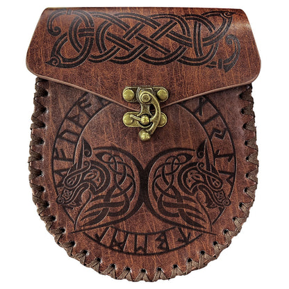 Medieval Viking Style Adjustable Waist Bag with Coin Purse
