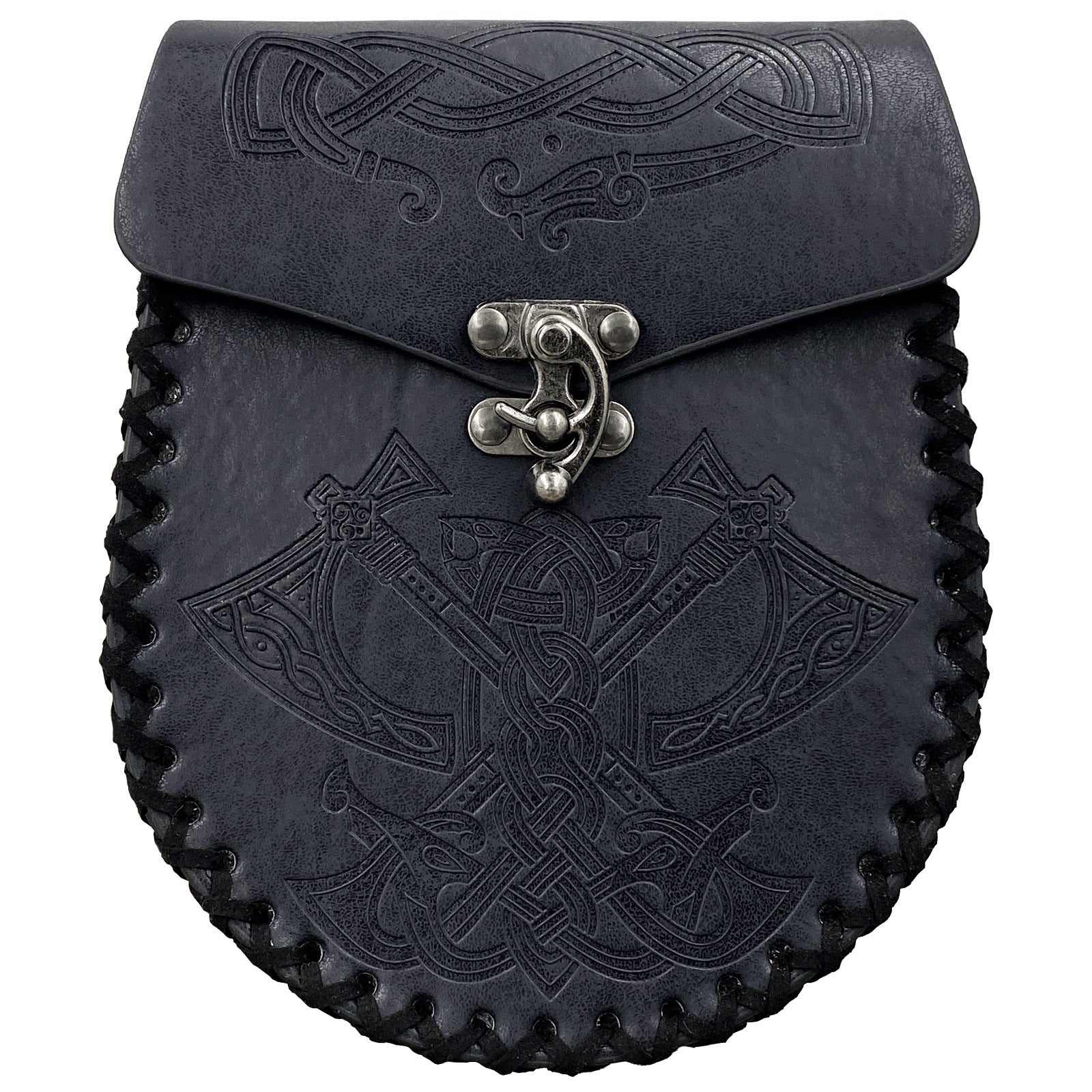 Medieval Viking Style Leather Waist Bag with Coin Compartment