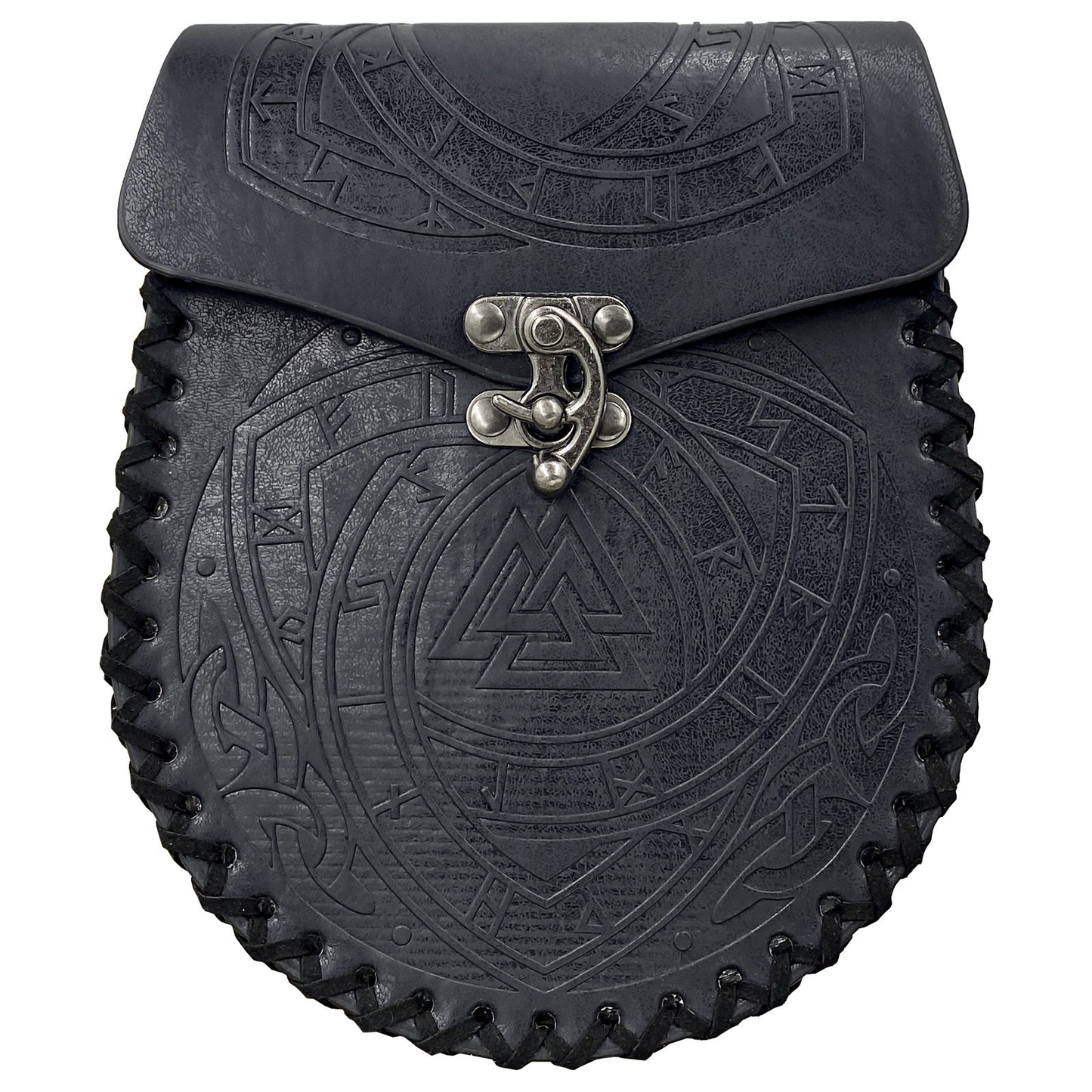 Medieval Viking Style Leather Waist Bag with Coin Compartment