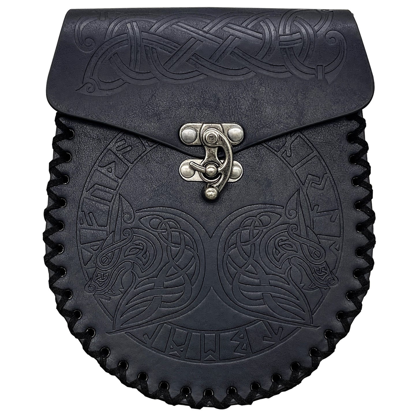 Medieval Viking Style Leather Waist Bag with Coin Compartment