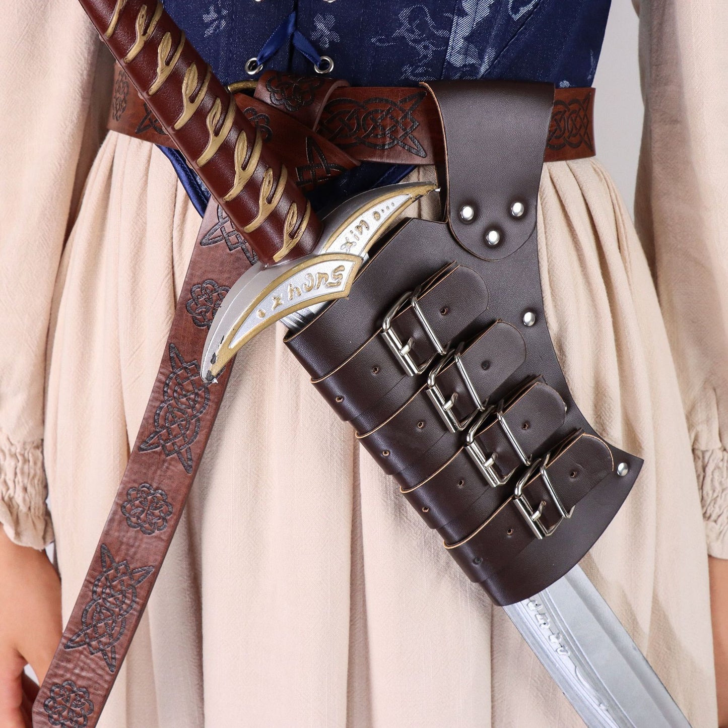 Medieval Viking sword scabbard waist belt
