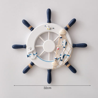 Mediterranean Wooden Rudder Wall Decor