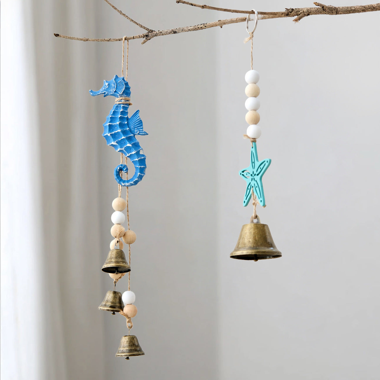 Mediterranean Wooden Sailboat Wind Chime