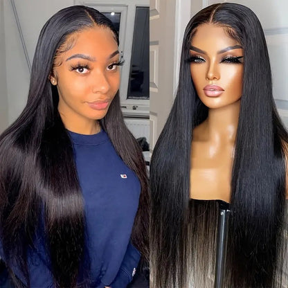 Medium Part Long Straight Synthetic Hair Wigs