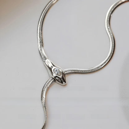 Medusa Zircon Snake Necklace