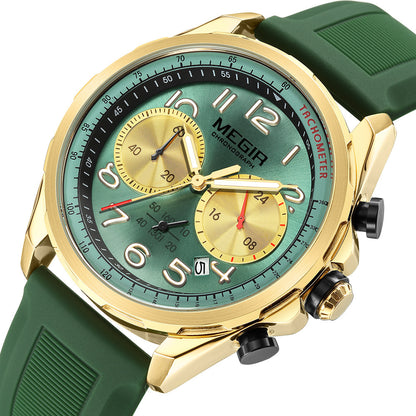 MEGIR Men's Sport Chronograph Watch with Silicone Strap
