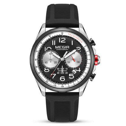 MEGIR Men's Sport Chronograph Watch with Silicone Strap