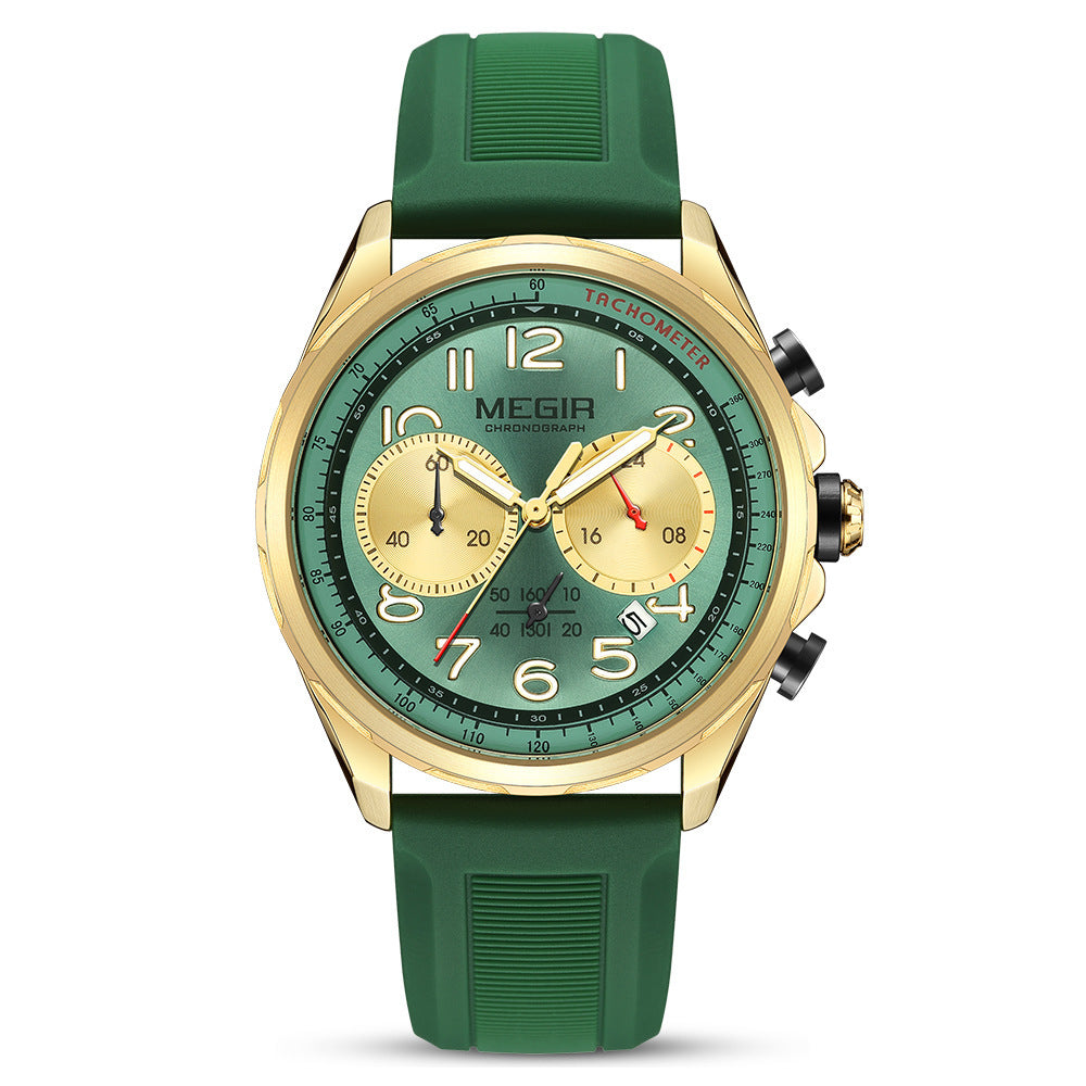 MEGIR Men's Sport Chronograph Watch with Silicone Strap