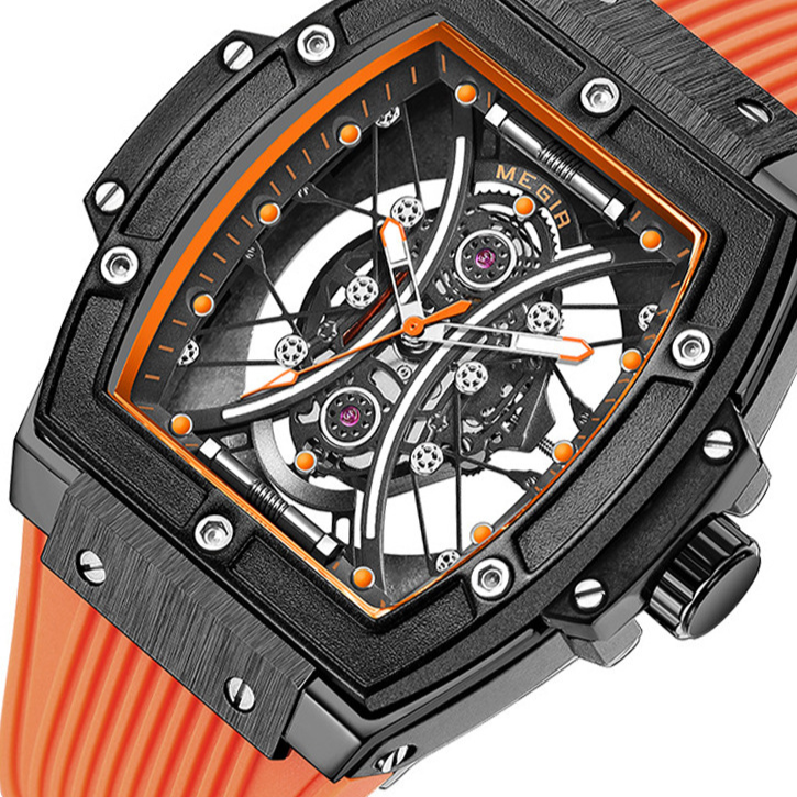 Megir Men's Square Luminous Sports Watch
