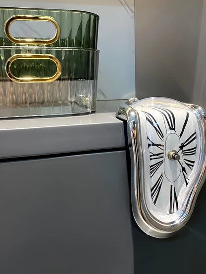 Melting Corner Wall Clock Roman Numerals