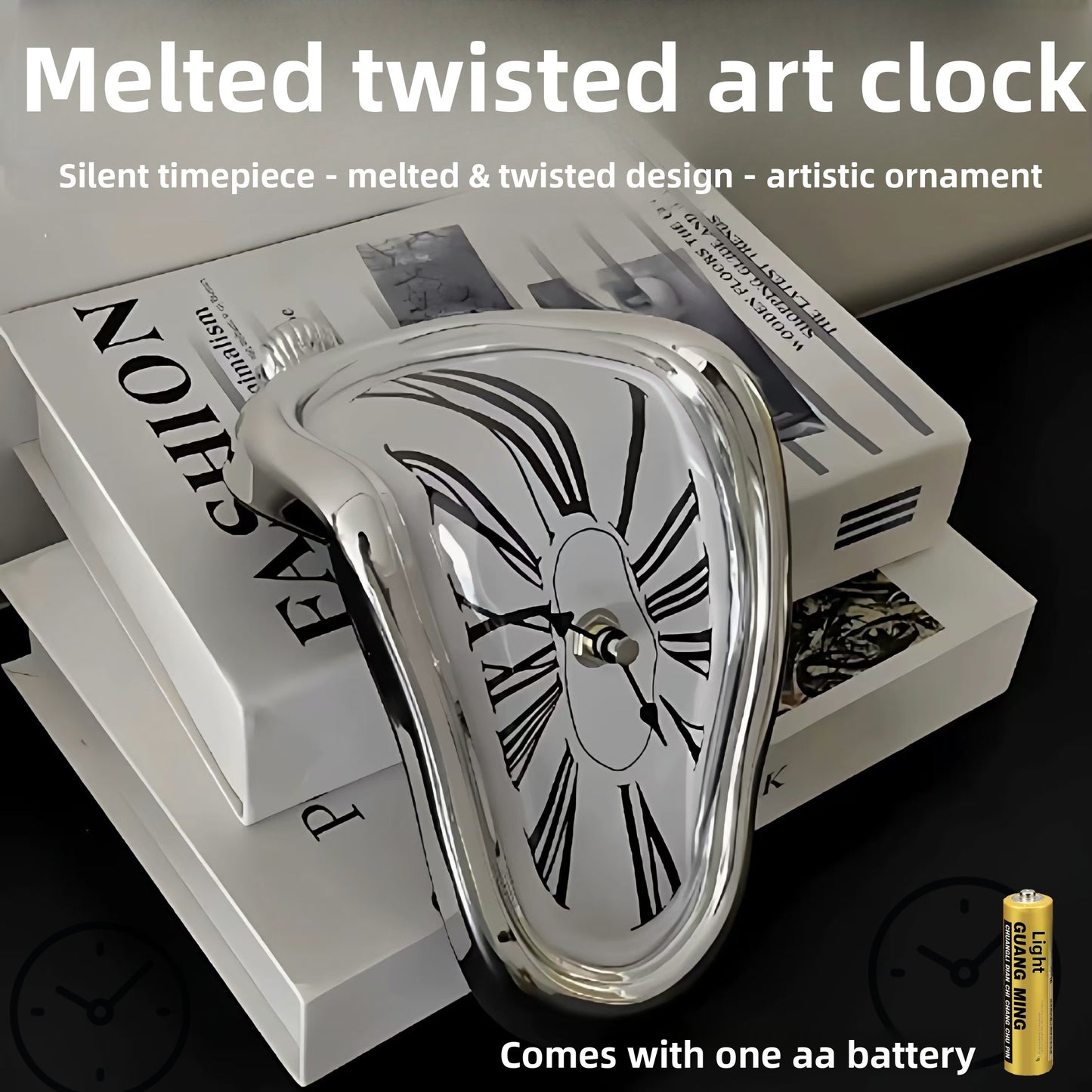 Melting Corner Wall Clock Roman Numerals