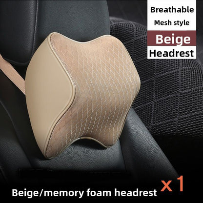 Memory Foam Car Headrest and Lumbar Pillow Set