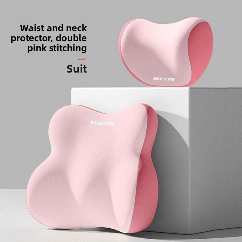 Memory Foam Car Headrest and Lumbar Support Cushion