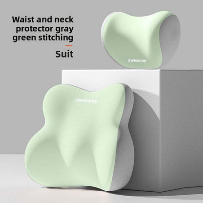 Memory Foam Car Headrest and Lumbar Support Cushion