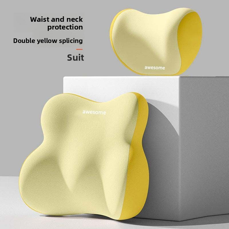 Memory Foam Car Headrest and Lumbar Support Cushion