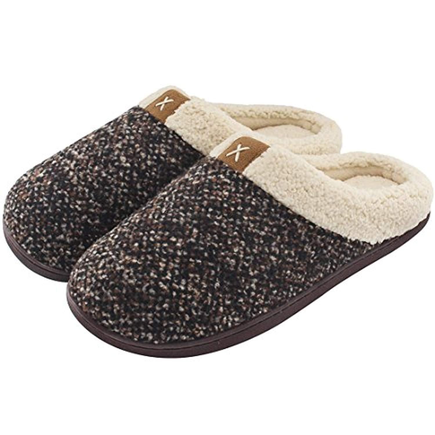 Memory Foam Plush Lined Slippers