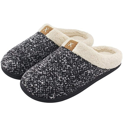 Memory Foam Plush Lined Slippers