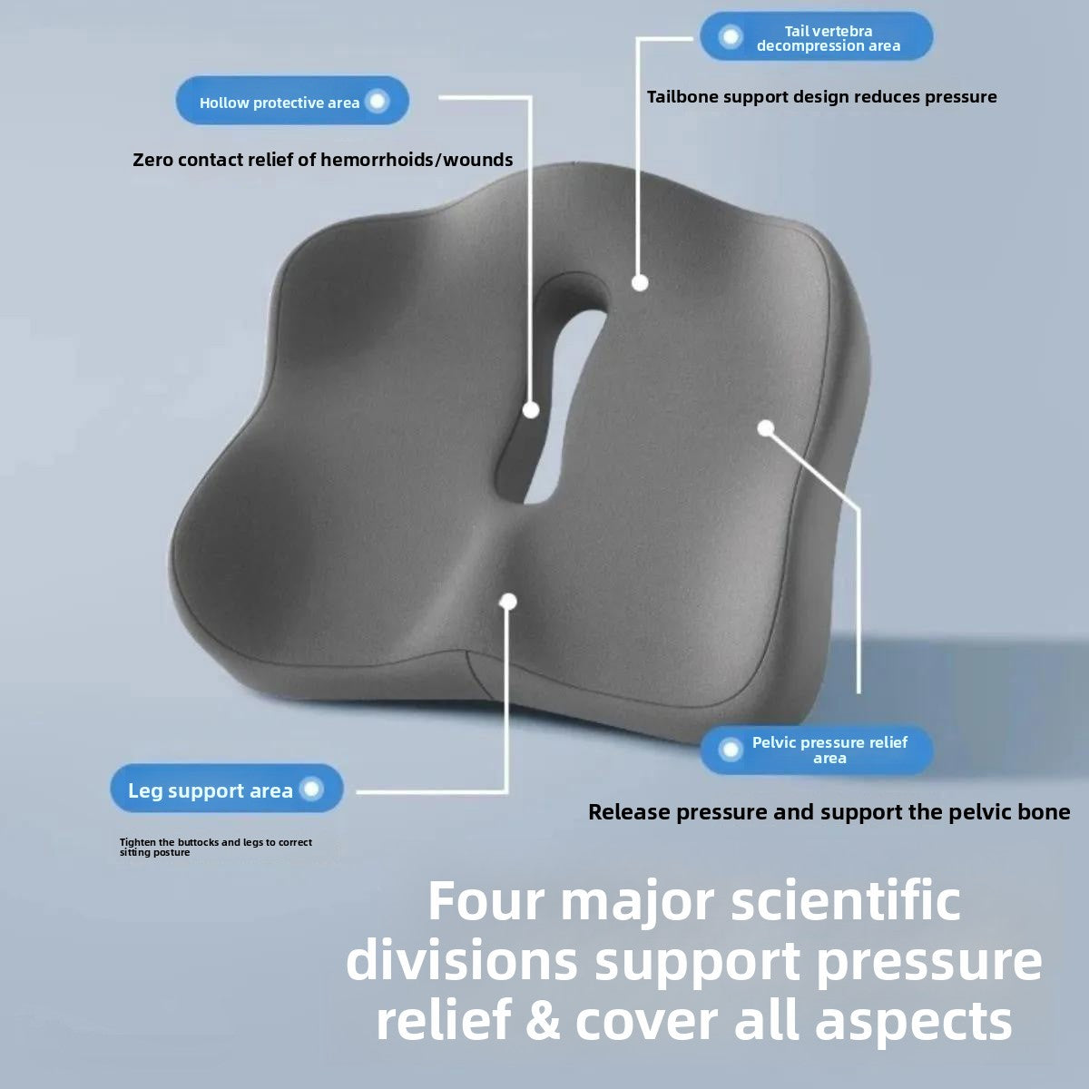 Memory Foam Seat Cushion with Lumbar Support