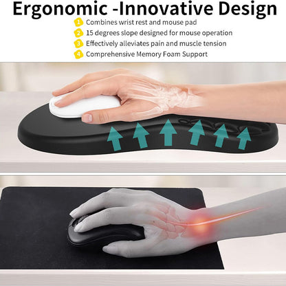 Memory Foam Wrist Support Mouse Pad with PU Base
